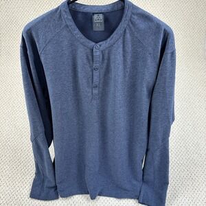 Magpul Henley Shirt Mens XL Blue Heathered Barton Long Sleeve Stretch Tee MAG753